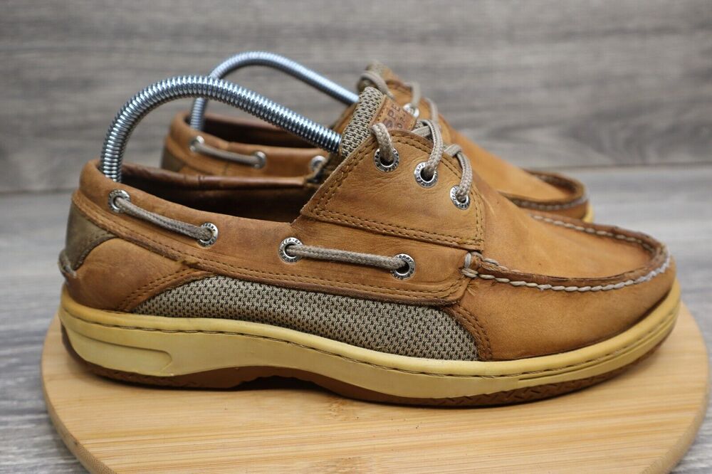 Sperry Top Sider Shoe Mens Size 9M Loafer Brown Leather Boating Slip On Casual